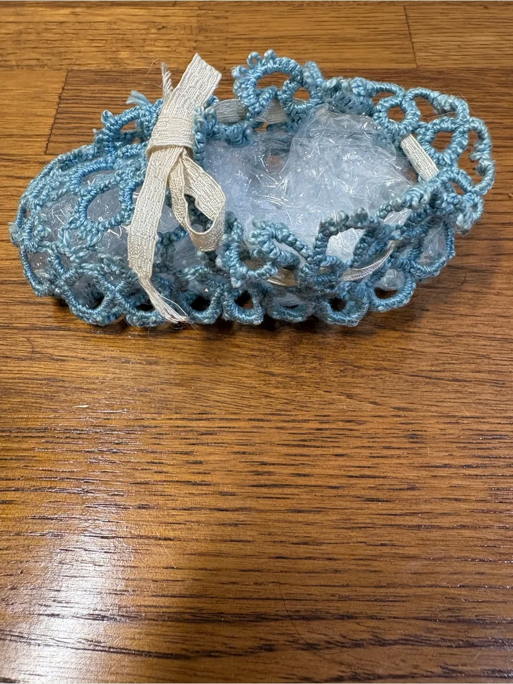 Vintage Tatted Blue Baby Shoes Made in 1952